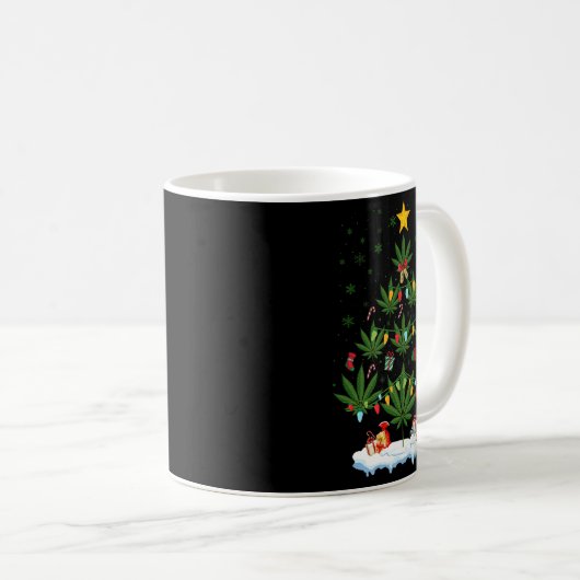 Leaf Christmas Tree Weed Stoner Xmas Premium  Koffiemok (Voorkant rechts)
