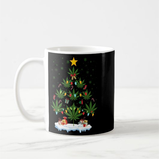 Leaf Christmas Tree Weed Stoner Xmas Premium Koffiemok (Links)
