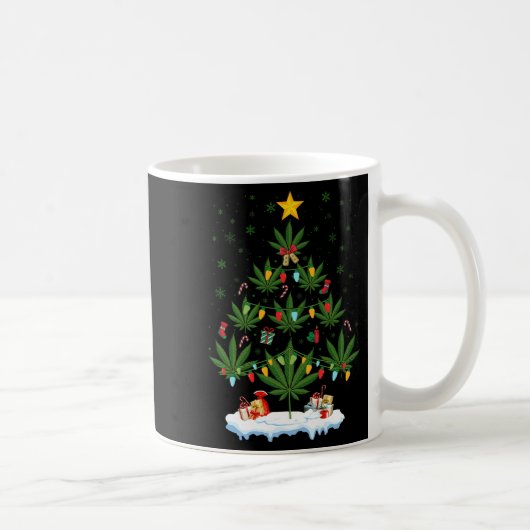Leaf Christmas Tree Weed Stoner Xmas Premium  Koffiemok (Rechts)