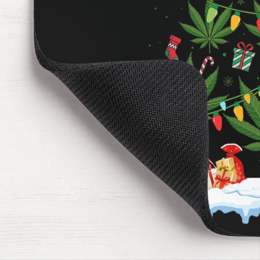 Leaf Christmas Tree Weed Stoner Xmas Premium  Muismat (Hoek)