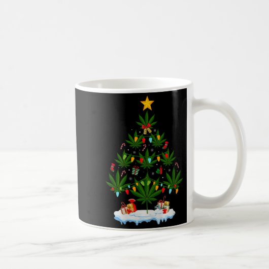 Leaf Christmas Tree Weed Stoner Xmas Premium Tri-b Koffiemok (Rechts)