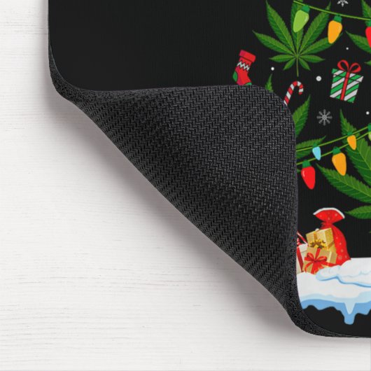 Leaf Christmas Tree Weed Stoner Xmas Premium Tri-b Muismat (Hoek)