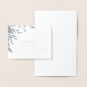 Leaf Classic Typography Bedankt Silver Folie Kaarten (Display)