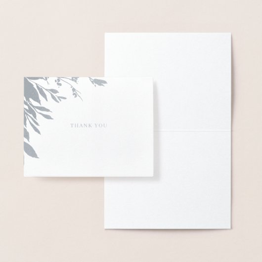 Leaf Classic Typography Bedankt Silver Folie Kaarten (Display)