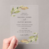 Leaf Clear Acryl bruiloft uitnodiging (Insitu (Draagbaar))