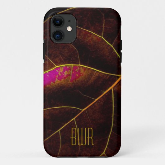 Leaf Closeup in Burgundy Case-Mate iPhone Case (Achterkant)