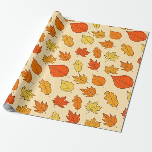 Leaf Concept Pattern. Leaf Fall and Autumn Symbol, Cadeaupapier (Uitgerold)
