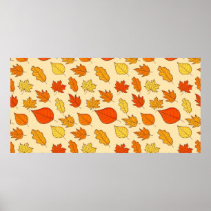 Leaf Concept Pattern. Leaf Herfst and Autumn Symbo Poster