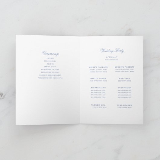 Leaf Crest Monogram Bruiloft Gevouwen Programma (Binnen)