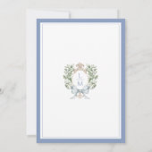 Leaf Crest Monogram | Scalloped Rehearsal Dinner Kaart (Achterkant)