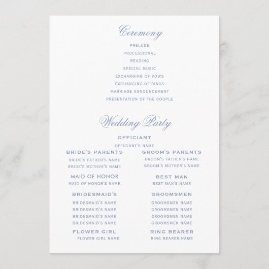 Leaf Crest Monogram Trouwprogramma Programmakaart (Achterkant)