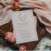 Leaf Crest Terracotta & Crème QR Code Huwelijk Kaart