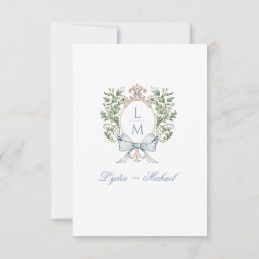 Leaf Crest w / Bow Details Behuizing Kaart (Achterkant)