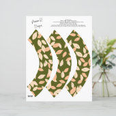 LEAF Cupcake wrapper, perzik, groen en beige (Staand voorkant)