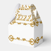 Leaf Damask Art Nouveau Glitter Reception Decor Bedankdoosjes (Voorkant Zijde)