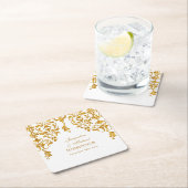 Leaf Damask Art Nouveau Glitter Reception Decor Kartonnen Onderzetters (Insitu)