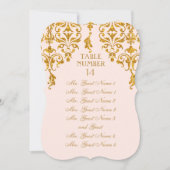 Leaf Damask Art Nouveau Table Table Table Seating  Kaart (Voorkant)