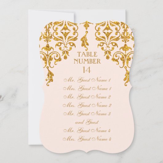 Leaf Damask Art Nouveau Table Table Table Seating  Kaart (Voorkant)