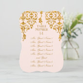 Leaf Damask Art Nouveau Table Table Table Seating  Kaart (Staand voorkant)