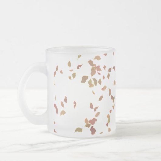 Leaf Design Frosted Glass Mok (Links)