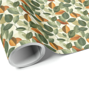 Leaf Design Gift Wrapping Paper met bladeren Herfs Cadeaupapier