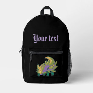 Leaf Dragon pixel art Bedrukte Rugzak
