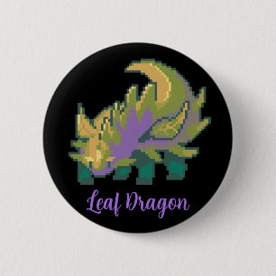 Leaf Dragon pixel art Ronde Button 5,7 Cm