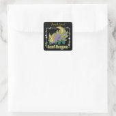 Leaf Dragon, pixel art Vierkante Sticker (Tas)