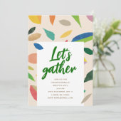 Leaf Drop Cream Party Invitation Kaart (Staand voorkant)