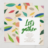 Leaf Drop Cream Party Invitation Kaart (Voorkant / Achterkant)