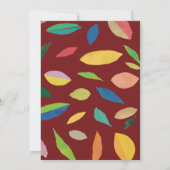 Leaf Drop Dark Merlot Party Invitation Kaart (Achterkant)