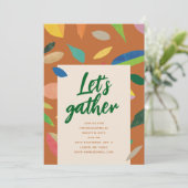 Leaf Drop Pumpkin Party Invitation Kaart (Staand voorkant)