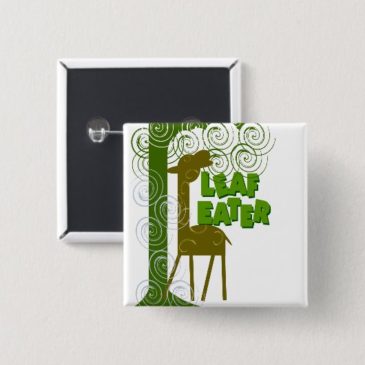 Leaf Eater Vierkante Button 5,1 Cm (Voorkant /achterkant)