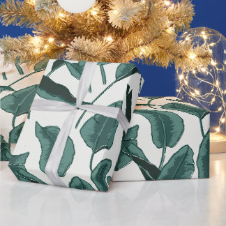 Leaf Echoes - Tropisch Banaanblad Patroon Groen Cadeaupapier