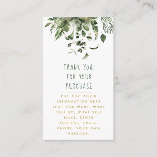 Leaf en planten nemen Kaart in voor bestellingen v (Voorkant)