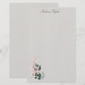 Leaf en Plume Elegant Botanische Stationery Briefpapier (Voorkant / Achterkant)