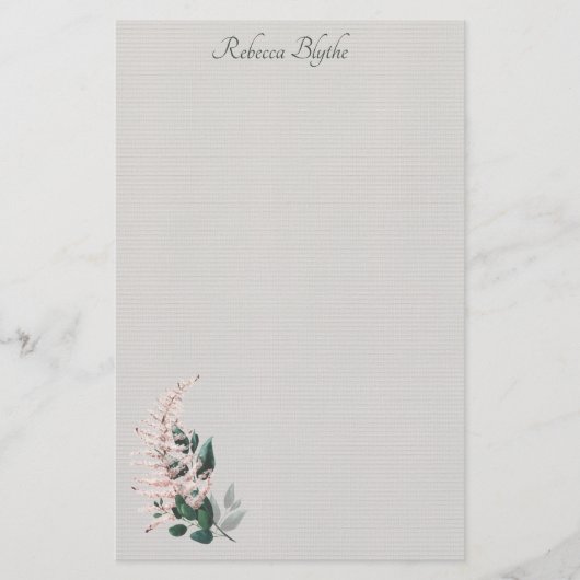 Leaf en Plume Elegant Botanische Stationery Briefpapier (Voorkant)