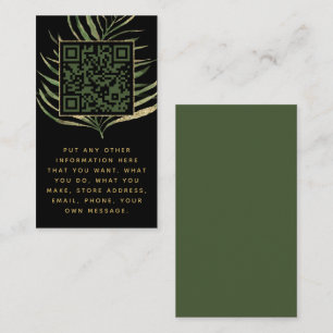 Leaf en QR Code insert Card voor bestellingen van  Informatiekaartje