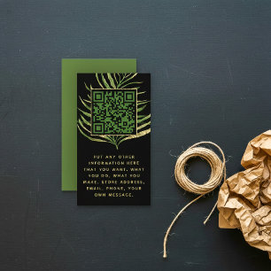 Leaf en QR Code insert Card voor bestellingen van Informatiekaartje