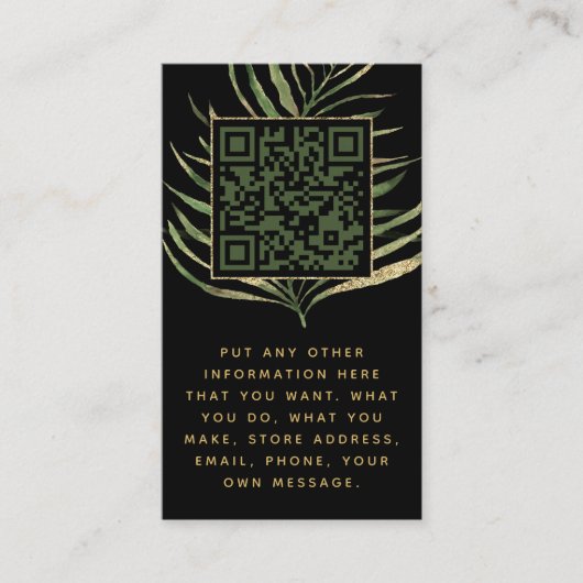 Leaf en QR Code insert voor bestellingen van klant Informatiekaartje (Voorkant)