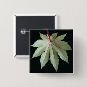 Leaf en Stem Vierkante Button 5,1 Cm (Voorkant /achterkant)