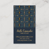 Leaf Feather Elegant Moderne Tegel Pattern Visitekaartje (Achterkant)