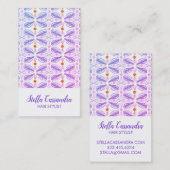 Leaf Feather Modern Tegel Pattern Paars Visitekaartje (Voorkant / Achterkant)