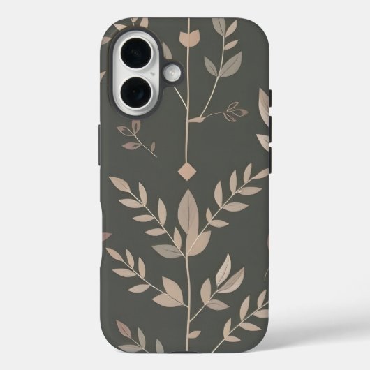 Leaf & Fern Design Donker Pastel Patroon Case-Mate iPhone Case (Achterkant)