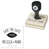 Leaf Fun Lettering Save the Date Rubberstempel (Gestempeld)