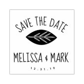 Leaf Fun Lettering Save the Date Rubberstempel (Afrduk)