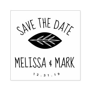 Leaf Fun Lettering Save the Date Rubberstempel