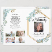 Leaf Funeral Program sjabloon (Voorkant / Achterkant)