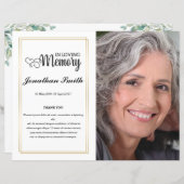 Leaf Funeral Program sjabloon (Voorkant / Achterkant)