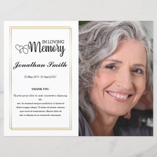 Leaf Funeral Program sjabloon